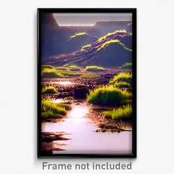 Pixel Art Poster - Coarse Bog (8 Bit Psychedelic Trippy Weird Video Game Print)