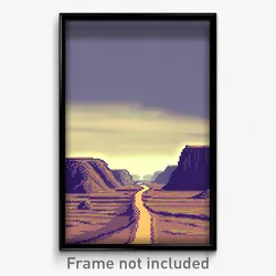 Pixel Art Poster - Underground Plains (8 Bit Psychedelic Video Game Print)
