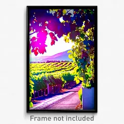 Pixel Art Poster - Bright Vineyard (8 Bit Psychedelic Trippy Video Game Print)