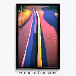 Pixel Art Poster - Silly Road (8 Bit Psychedelic Trippy Weird Video Game Print)