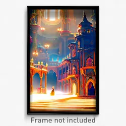 Pixel Art Poster - Enchanting Palace (8 Bit Psychedelic Trippy Video Game Print)