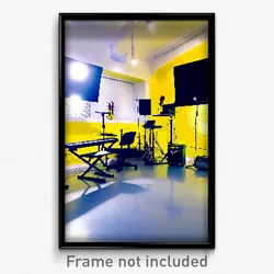 Pixel Art Poster - Yellow Music Studio (8 Bit Psychedelic Video Game Print)