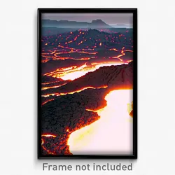 Pixel Art Poster - Complicated Lava Fields (8 Bit Psychedelic Video Game Print)