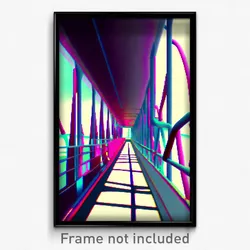 Pixel Art Poster - Squiggly Cruise (8 Bit Psychedelic Trippy Video Game Print)
