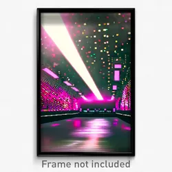 Pixel Art Poster - Ordinary Discotheque (8 Bit Psychedelic Video Game Print)