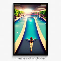 Pixel Art Poster - Virtual Pool (8 Bit Psychedelic Trippy Video Game Print)
