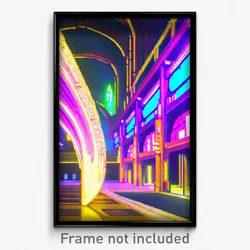 Pixel Art Poster - Stained Futuristic Architecture (8 Bit Video Game Print)
