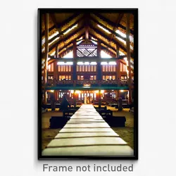 Pixel Art Poster - Unimaginable Longhouse (8 Bit Psychedelic Video Game Print)