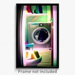 Pixel Art Poster - Sweet Washing Machine (8 Bit Psychedelic Video Game Print)