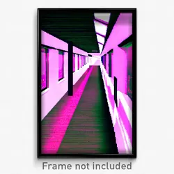 Pixel Art Poster - Shifty Corridor (8 Bit Psychedelic Trippy Video Game Print)