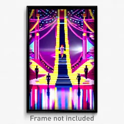 Pixel Art Poster - Lavish Catwalk (8 Bit Psychedelic Trippy Video Game Print)