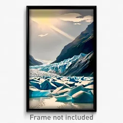 Pixel Art Poster - Tremendous Glacier (8 Bit Psychedelic Video Game Print)