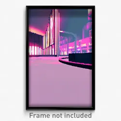 Pixel Art Poster - Virtual Quay (8 Bit Psychedelic Trippy Video Game Print)