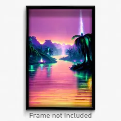 Pixel Art Poster - Dazzling Bayou (8 Bit Psychedelic Trippy Video Game Print)