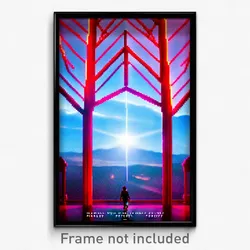 Pixel Art Poster - Flawless Mind Journey (8 Bit Psychedelic Video Game Print)