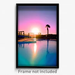 Pixel Art Poster - Sky Blue Pool (8 Bit Psychedelic Trippy Video Game Print)