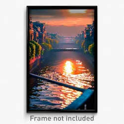 Pixel Art Poster - Detailed Waterway (8 Bit Psychedelic Trippy Video Game Print)