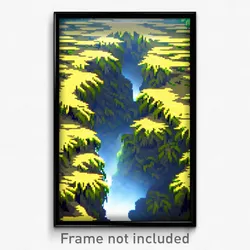 Pixel Art Poster - Cavernous Burrow (8 Bit Psychedelic Trippy Video Game Print)