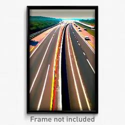 Pixel Art Poster - Slim Highway (8 Bit Psychedelic Trippy Video Game Print)