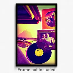Pixel Art Poster - Spotted Vinyl Record (8 Bit Psychedelic Video Game Print)