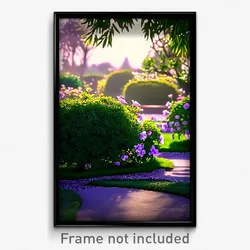 Pixel Art Poster - Subtle Garden (8 Bit Psychedelic Trippy Video Game Print)
