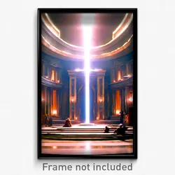 Pixel Art Poster - Extra Large Sanctum (8 Bit Psychedelic Video Game Print)