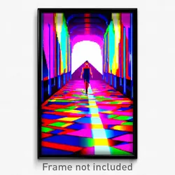 Pixel Art Poster - Colorful Catwalk (8 Bit Psychedelic Trippy Video Game Print)