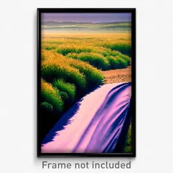 Pixel Art Poster - Basic Prairie (8 Bit Psychedelic Trippy Video Game Print)