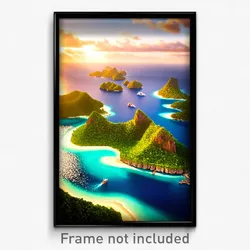 Pixel Art Poster - Nice Archipelago (8 Bit Psychedelic Trippy Video Game Print)