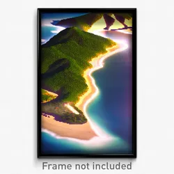 Pixel Art Poster - Upbeat Peninsula (8 Bit Psychedelic Trippy Video Game Print)