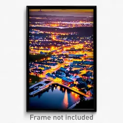 Pixel Art Poster - Awesome Swedish City (8 Bit Psychedelic Video Game Print)