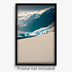 Pixel Art Poster - Flat Glacier (8 Bit Psychedelic Trippy Video Game Print)