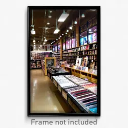 Pixel Art Poster - Pristine Vinyl Store (8 Bit Psychedelic Video Game Print)
