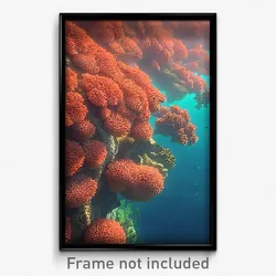 Pixel Art Poster - Uneven Coral Reef (8 Bit Psychedelic Trippy Video Game Print)