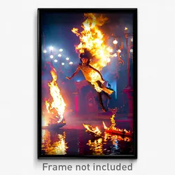 Pixel Art Poster - Elaborate Fire (8 Bit Psychedelic Trippy Video Game Print)