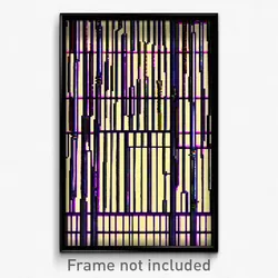 Pixel Art Poster - Wire Frame Glitchy Rectory (8 Bit Video Game Print)