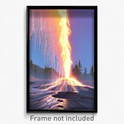 Pixel Art Poster - Distorted Geyser (8 Bit Psychedelic Trippy Video Game Print)