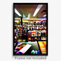 Pixel Art Poster - Brilliant Book Store (8 Bit Psychedelic Video Game Print)