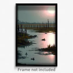 Pixel Art Poster - Dreary Marsh (8 Bit Psychedelic Trippy Video Game Print)