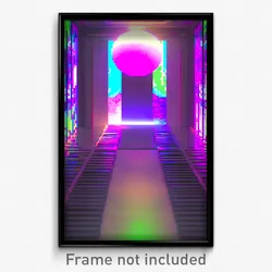Pixel Art Poster - Glitch Art Sanctuary (8 Bit Psychedelic Video Game Print)