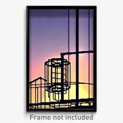 Pixel Art Poster - Wire Frame Summit (8 Bit Psychedelic Trippy Video Game Print)