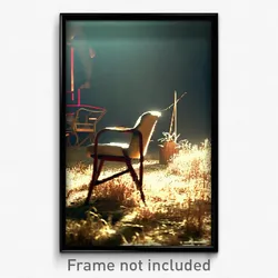 Pixel Art Poster - Dry Chair (8 Bit Psychedelic Trippy Weird Video Game Print)