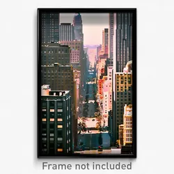 Pixel Art Poster - Black American City (8 Bit Psychedelic Video Game Print)