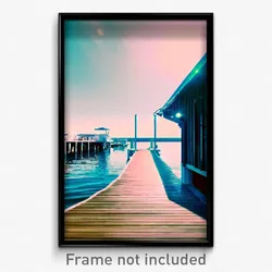 Pixel Art Poster - Pristine Dock (8 Bit Psychedelic Trippy Video Game Print)
