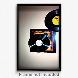 Pixel Art Poster - Puny Vinyl Record (8 Bit Psychedelic Trippy Video Game Print)