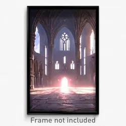 Pixel Art Poster - Barren Priory (8 Bit Psychedelic Trippy Video Game Print)