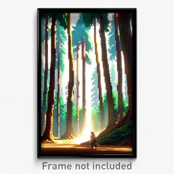 Pixel Art Poster - Famous Woods (8 Bit Psychedelic Trippy Video Game Print)