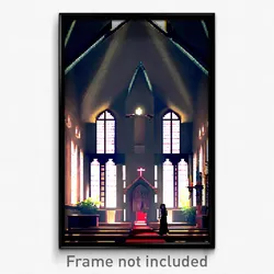 Pixel Art Poster - Immaculate Nunnery (8 Bit Psychedelic Video Game Print)
