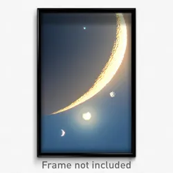 Pixel Art Poster - Small Moon (8 Bit Psychedelic Trippy Weird Video Game Print)