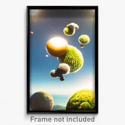 Pixel Art Poster - Spherical Promontory (8 Bit Psychedelic Video Game Print)